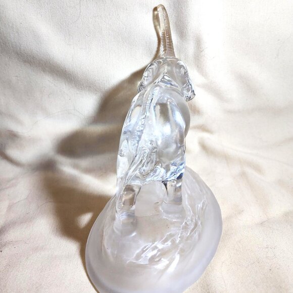 Vintage French 24% Lead Crystal Elephant Figurine on Frosted Base SHIPS FREE - Picture 7 of 9